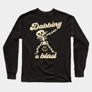 Dabbing a Blast - Funny Skeleton Fart Joke Long Sleeve T-Shirt